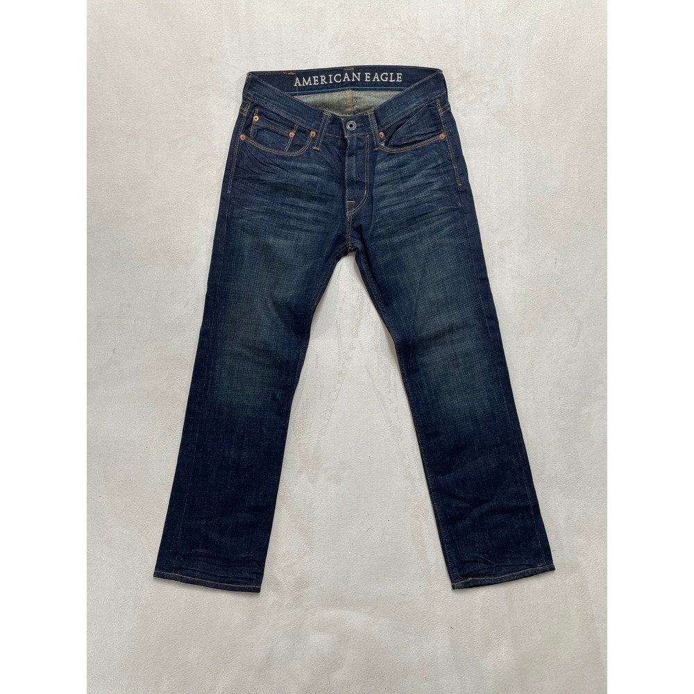 American Eagle Slim Straight Jeans Mens 28x28 Dark Wash Blue Denim 2569-1